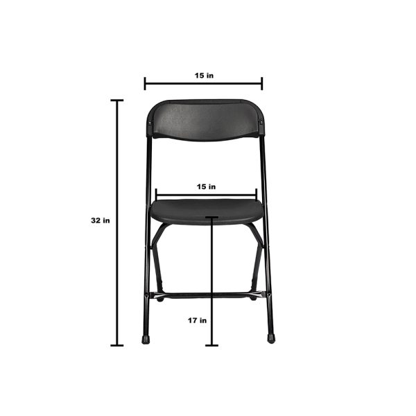 Black Plastic Folding Chair - Image 2