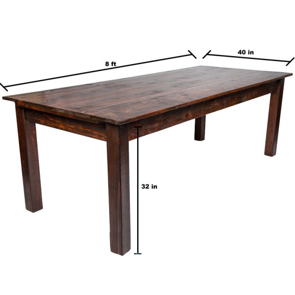 8ft Rustic Farm Table - Image 2