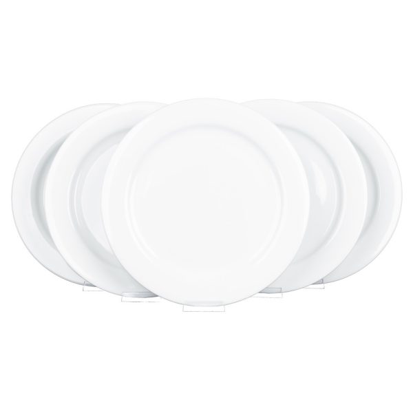 12in Bright White Buffet Plate 5/Set - Image 2