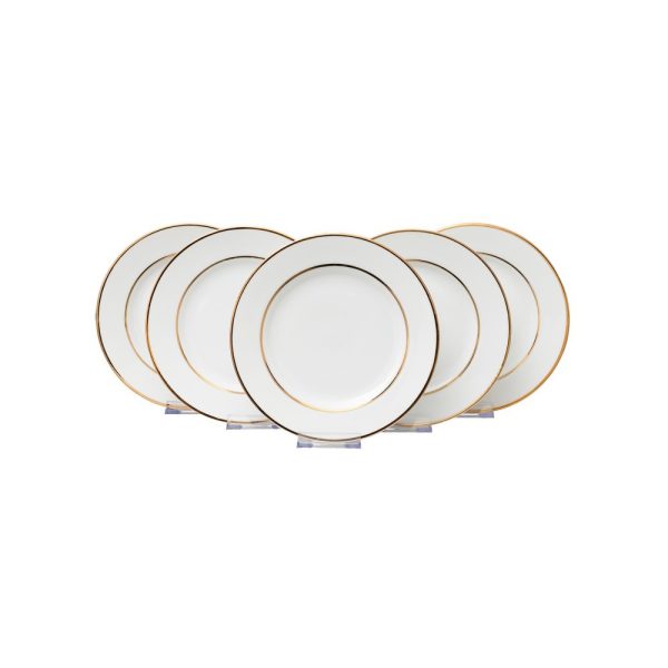 10.5in Gold Rim Dinner Plate 5/Set - Image 2