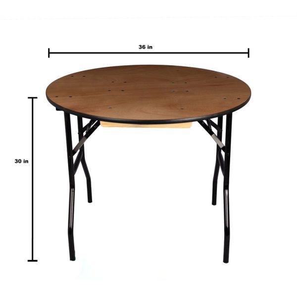 36in Wood Round Table - Image 2