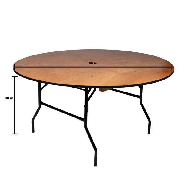 60in Wood Round Table - Image 2