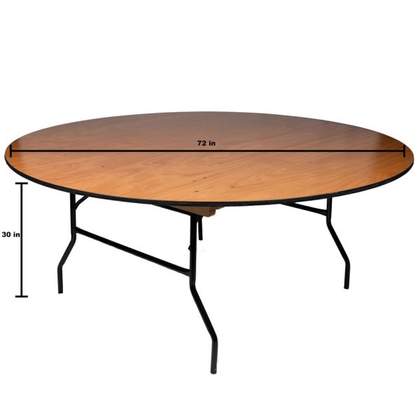 72in Wood Round Table - Image 2