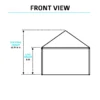 Front view of a 10x40 high-peak tent with 10ft 6in peak height and 8ft legs, set up for a wedding or corporate event