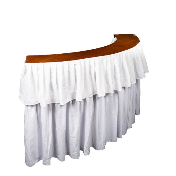 7ft Serpentine Bar with White Skirt - Image 3