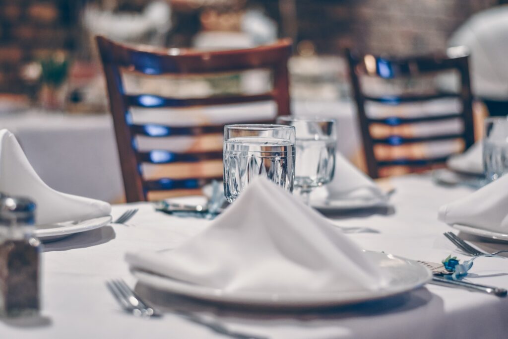 close-up of a table setting