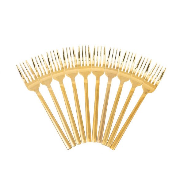 Gold Salad Fork 10/Set - Image 2