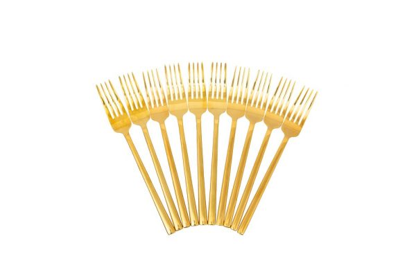 Gold Dinner Fork 10/Set - Image 2