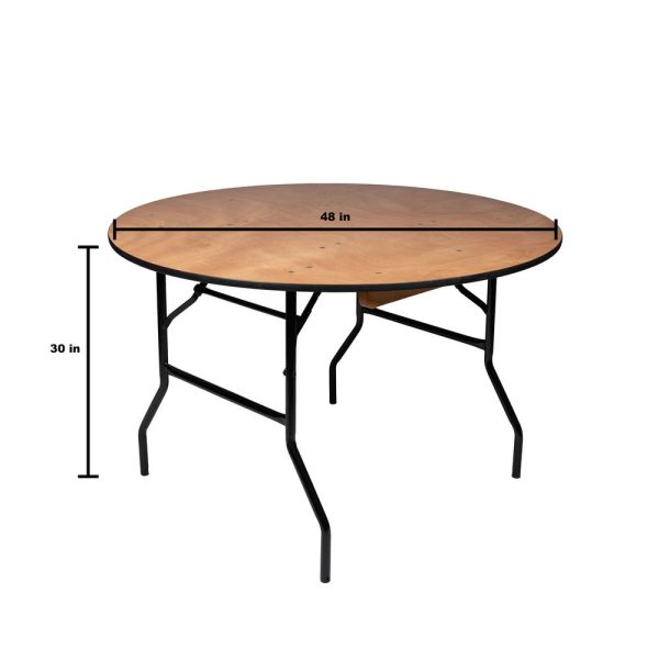 48in Wood Round Table - Image 2