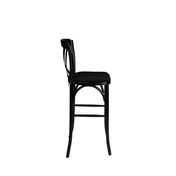 Farmhouse Cross Back Bar Stool Black - Image 3