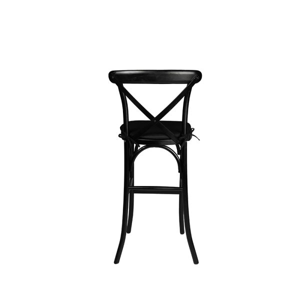 Farmhouse Cross Back Bar Stool Black - Image 4