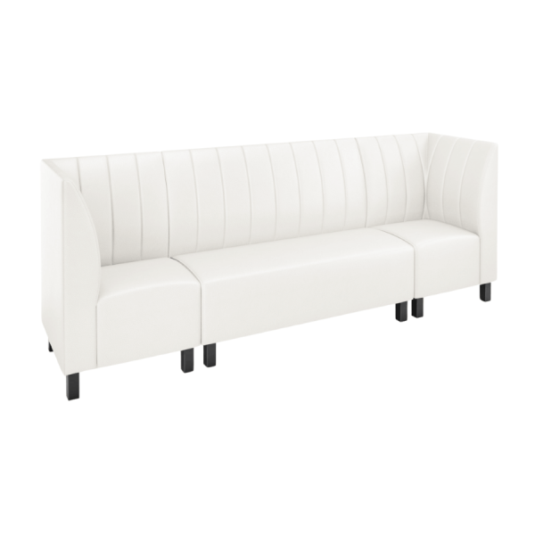 White leather modular long sofa couch for lounge rental